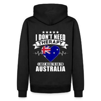 Australia I do not need Therapy - Männer Premium Bio Hoodie - Schwarz - Hinten - Nico (187cm)