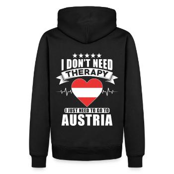 Austria I do not need Therapy - Männer Premium Bio Hoodie - Schwarz - Hinten - Nico (187cm)