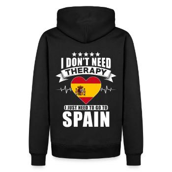 Espagne Je n’ai pas besoin de thérapie - Sweat à capuche Premium bio Homme - noir - Dos - Nico (187cm)