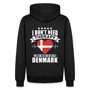 Danemark Je n’ai pas besoin de thérapie - Sweat à capuche Premium bio Homme - noir - Dos - Nico (187cm)