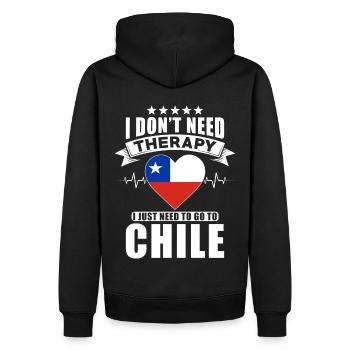 Chili Je n’ai pas besoin de thérapie - Sweat à capuche Premium bio Homme - noir - Dos - Nico (187cm)