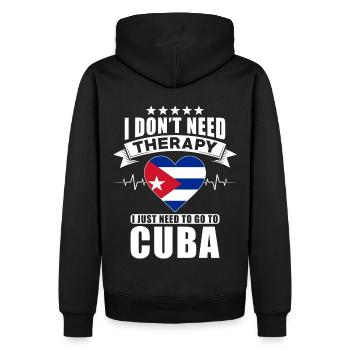 Cuba I do not need Therapy - Männer Premium Bio Hoodie - Schwarz - Hinten - Nico (187cm)