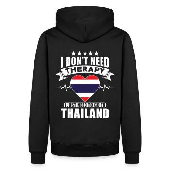 Thailand I do not need Therapy - Männer Premium Bio Hoodie - Schwarz - Hinten - Nico (187cm)