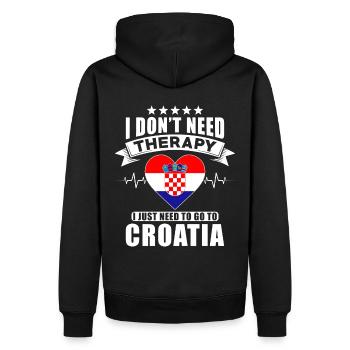 Croatia I do not need Therapy - Männer Premium Bio Hoodie - Schwarz - Hinten - Nico (187cm)