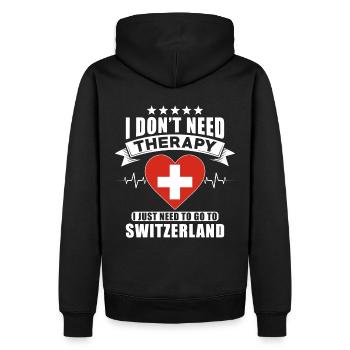 Suisse Je n’ai pas besoin de thérapie - Sweat à capuche Premium bio Homme - noir - Dos - Nico (187cm)