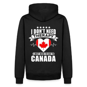 Canada I do not need Therapy - Männer Premium Bio Hoodie - Schwarz - Hinten - Nico (187cm)