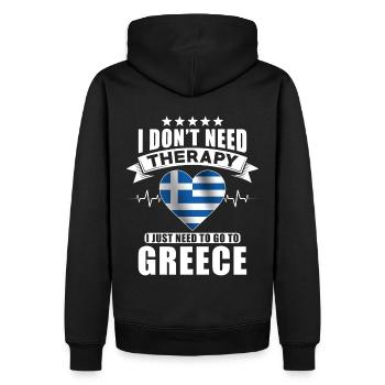 Grèce Je n’ai pas besoin de thérapie - Sweat à capuche Premium bio Homme - noir - Dos - Nico (187cm)