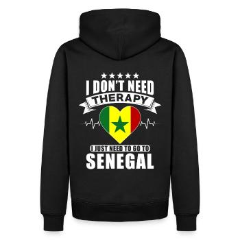Sénégal Je n’ai pas besoin de thérapie - Sweat à capuche Premium bio Homme - noir - Dos - Nico (187cm)