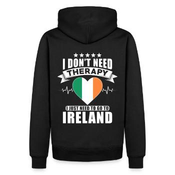 Irlande Je n’ai pas besoin de thérapie - Sweat à capuche Premium bio Homme - noir - Dos - Nico (187cm)