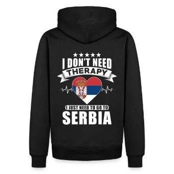 Serbie Je n’ai pas besoin de thérapie - Sweat à capuche Premium bio Homme - noir - Dos - Nico (187cm)