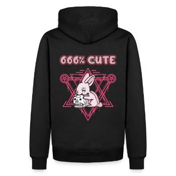666% Cute kawaii Satanic Goth - Männer Premium Bio Hoodie - Schwarz - Hinten - Nico (187cm)