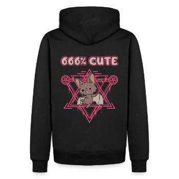 666% Mignon kawaii Satanic Goth - Sweat à capuche Premium bio Homme - noir - Dos - Nico (187cm)
