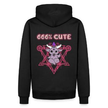 666% Mignon kawaii Satanic Goth - Sweat à capuche Premium bio Homme - noir - Dos - Nico (187cm)