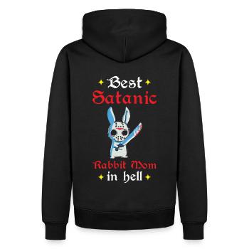 Hasen Mama in Hell Gothic Böser Hase - Männer Premium Bio Hoodie - Schwarz - Hinten - Nico (187cm)
