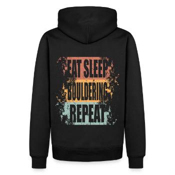 Bloc Manger Dormir Répéter - Sweat à capuche Premium bio Homme - noir - Dos - Nico (187cm)
