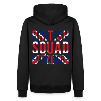 British Squad Member - Männer Premium Bio Hoodie - Schwarz - Hinten - Nico (187cm)
