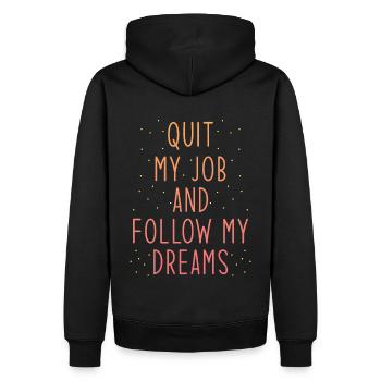Job Kündigung Spruch Traum Folgen - Männer Premium Bio Hoodie - Schwarz - Hinten - Nico (187cm)