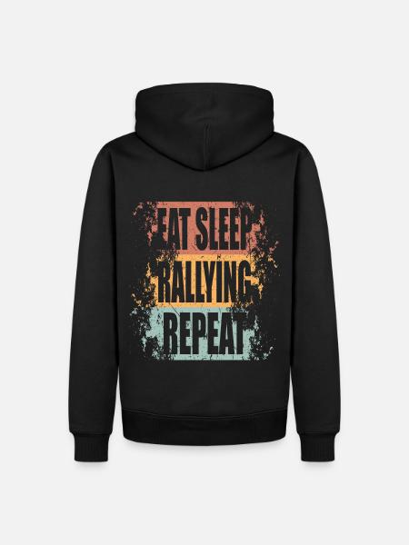 Rally Eat Sleep Repeat - Men’s Premium Organic Hoodie - black