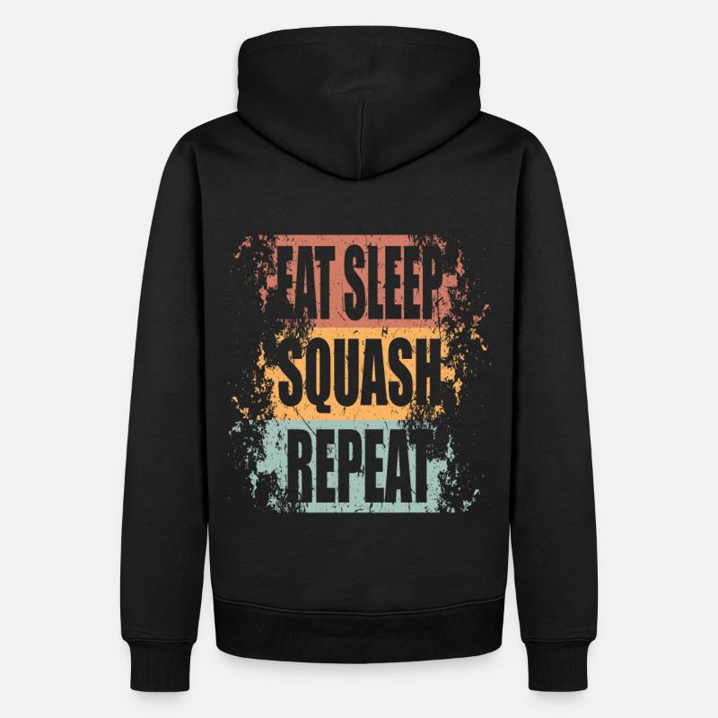Squash Eat Sleep Répéter - Sweat à capuche Premium bio Homme - noir