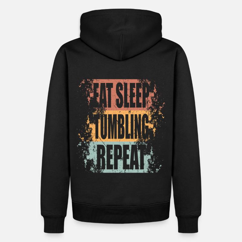 Tumbling Manger Dormir Répéter - Sweat à capuche Premium bio Homme - noir