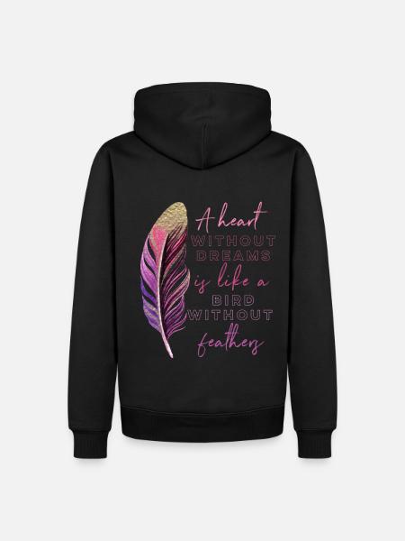 Inspiration Saying Feather - Men’s Premium Organic Hoodie - black