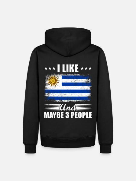 Uruguay - Sweat à capuche Premium bio Homme - noir