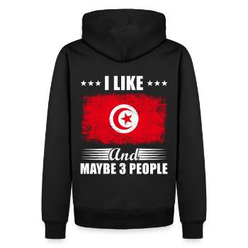 Tunisie - Sweat à capuche Premium bio Homme - noir - Dos - Nico (187cm)