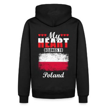 My Heart Belongs to Poland - Männer Premium Bio Hoodie - Schwarz - Hinten - Nico (187cm)