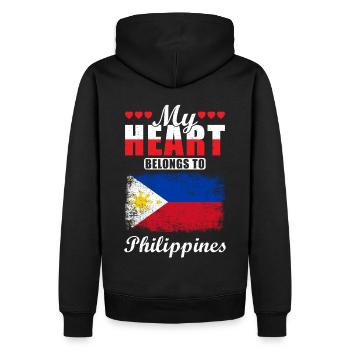 My Heart Belongs to Philippines - Männer Premium Bio Hoodie - Schwarz - Hinten - Nico (187cm)
