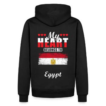 Mon cœur appartient à l’Egypte - Sweat à capuche Premium bio Homme - noir - Dos - Nico (187cm)
