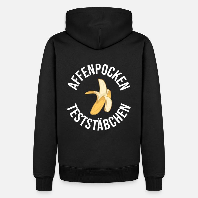 AFFENPOCKEN TESTSTÄBCHEN - Männer Premium Bio Hoodie - Schwarz