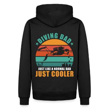 Taucher Papa - Männer Premium Bio Hoodie - Schwarz - Hinten - Nico (187cm)