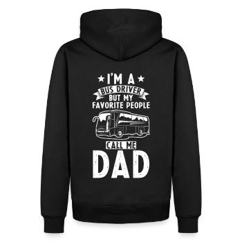 Chauffeur de bus Papa - Sweat à capuche Premium bio Homme - noir - Dos - Nico (187cm)