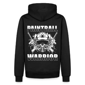 Paintball Krieger - Männer Premium Bio Hoodie - Schwarz - Hinten - Nico (187cm)