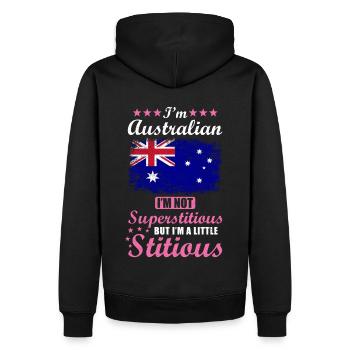 Australierin Geschenk lustiger Spruch Australien - Männer Premium Bio Hoodie - Schwarz - Hinten - Nico (187cm)