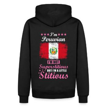 Peruanerin Geschenk lustiger Spruch Peru - Männer Premium Bio Hoodie - Schwarz - Hinten - Nico (187cm)