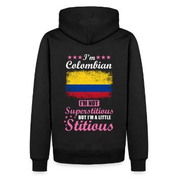 Kolumbianerin Geschenk lustiger Spruch Kolumbien - Männer Premium Bio Hoodie - Schwarz - Hinten - Nico (187cm)