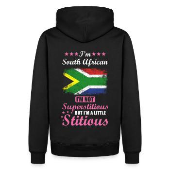 Südafrikanerin Geschenk lustiger Spruch Südafrika - Männer Premium Bio Hoodie - Schwarz - Hinten - Nico (187cm)