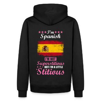 Spanierin Geschenk lustiger Spruch Spanien - Männer Premium Bio Hoodie - Schwarz - Hinten - Nico (187cm)