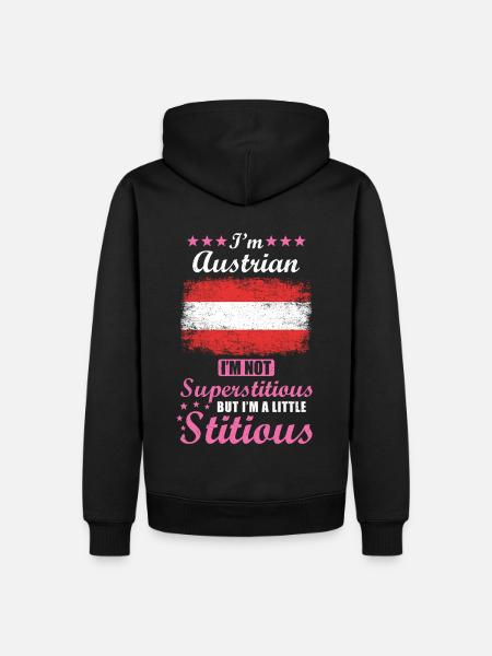 Austrian Mrs. Superstitious Stitious - Men’s Premium Organic Hoodie - black