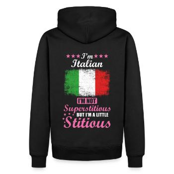 Italienerin Geschenk lustiger Spruch Italien - Männer Premium Bio Hoodie - Schwarz - Hinten - Nico (187cm)