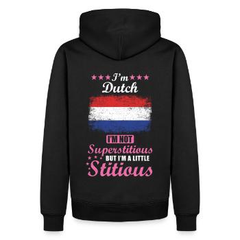 Niederländerin Geschenk lustiger Spruch Holland - Männer Premium Bio Hoodie - Schwarz - Hinten - Nico (187cm)