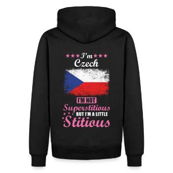 Tchèque Mme Superstitious Stitious - Sweat à capuche Premium bio Homme - noir - Dos - Nico (187cm)