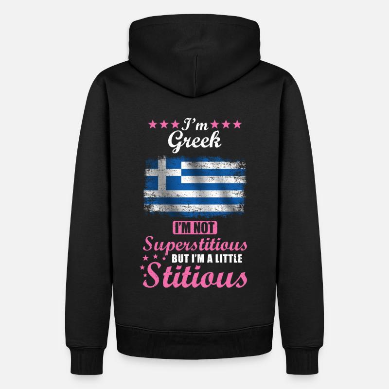 Femme grecque Superstitieuse Stitious - Sweat à capuche Premium bio Homme - noir