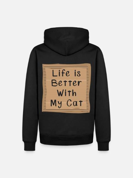 Cat - Men’s Premium Organic Hoodie - black