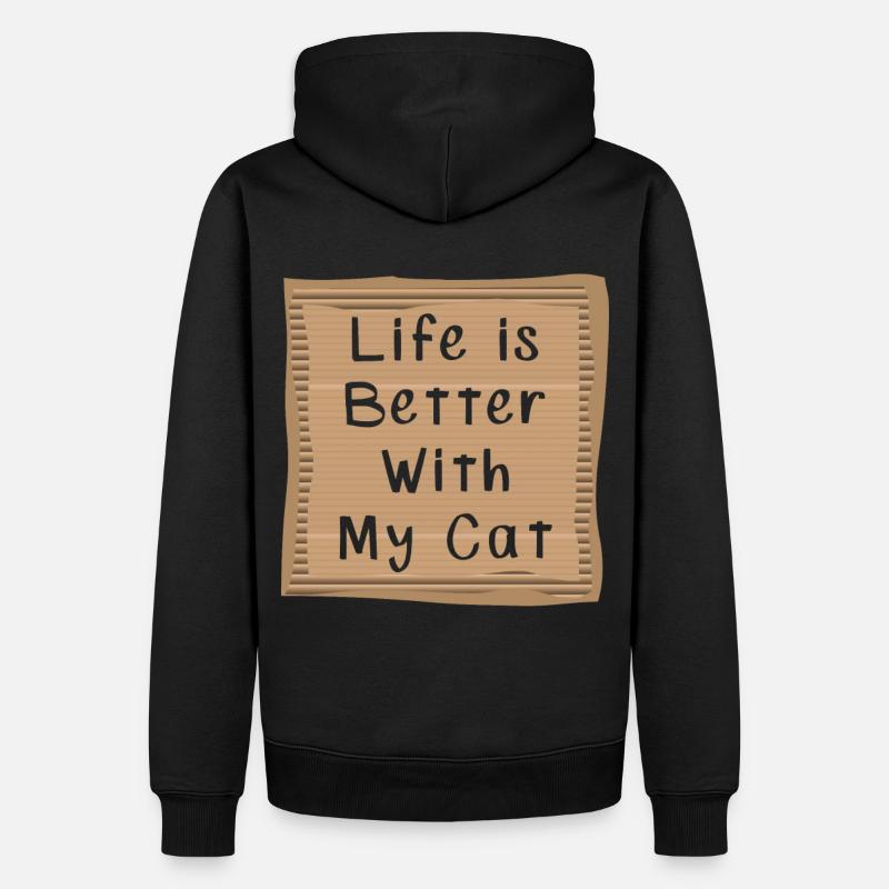 Chat - Sweat à capuche Premium bio Homme - noir