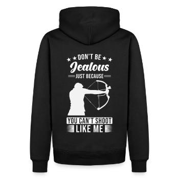 Tir à l’arc Archer - Sweat à capuche Premium bio Homme - noir - Dos - Nico (187cm)