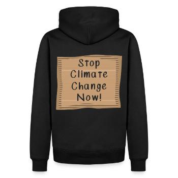 Stop Climate Change Now - Männer Premium Bio Hoodie - Schwarz - Hinten - Nico (187cm)
