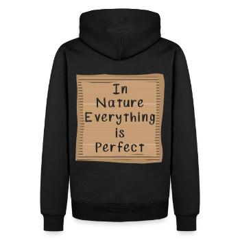 Dans la nature, tout est parfait - Sweat à capuche Premium bio Homme - noir - Dos - Nico (187cm)