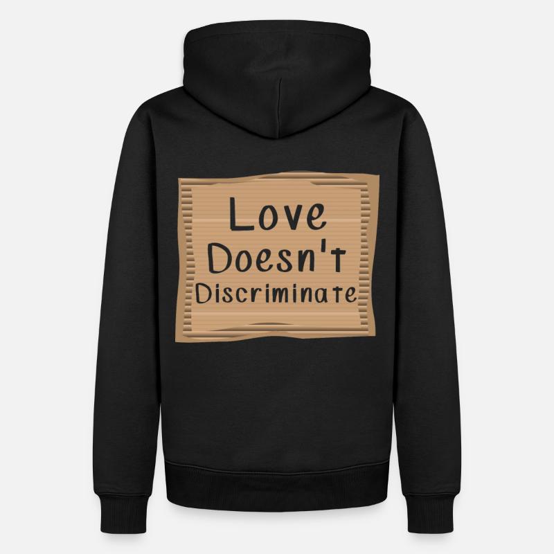 Love does not Discriminate - Männer Premium Bio Hoodie - Schwarz